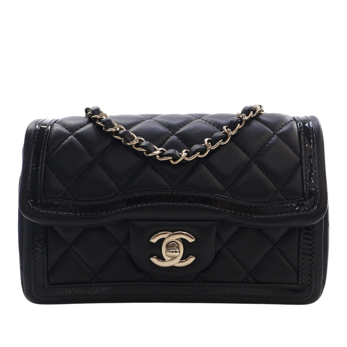 Chanel Mini CC Quilted Shiny Lambskin Half Flap