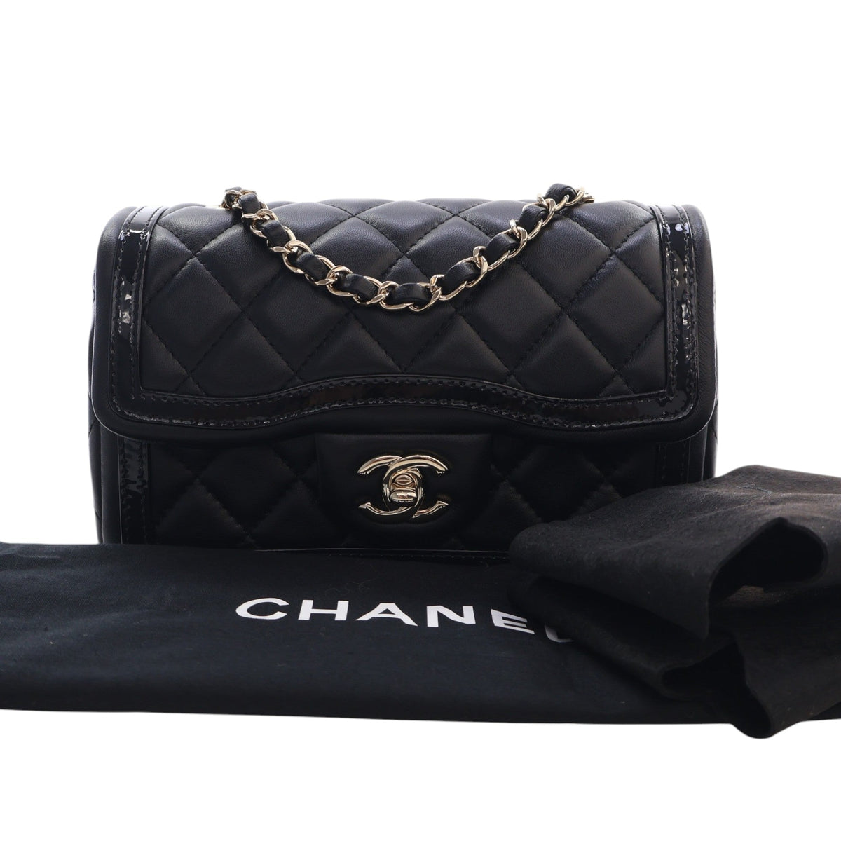 Chanel Mini CC Quilted Shiny Lambskin Half Flap