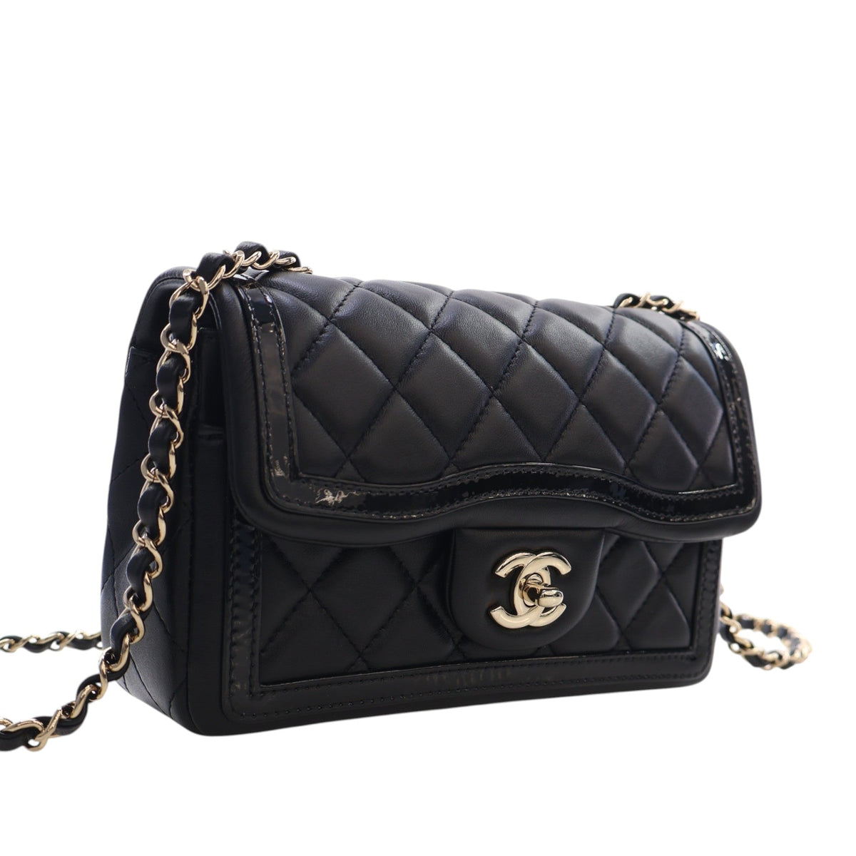 Chanel Mini CC Quilted Shiny Lambskin Half Flap