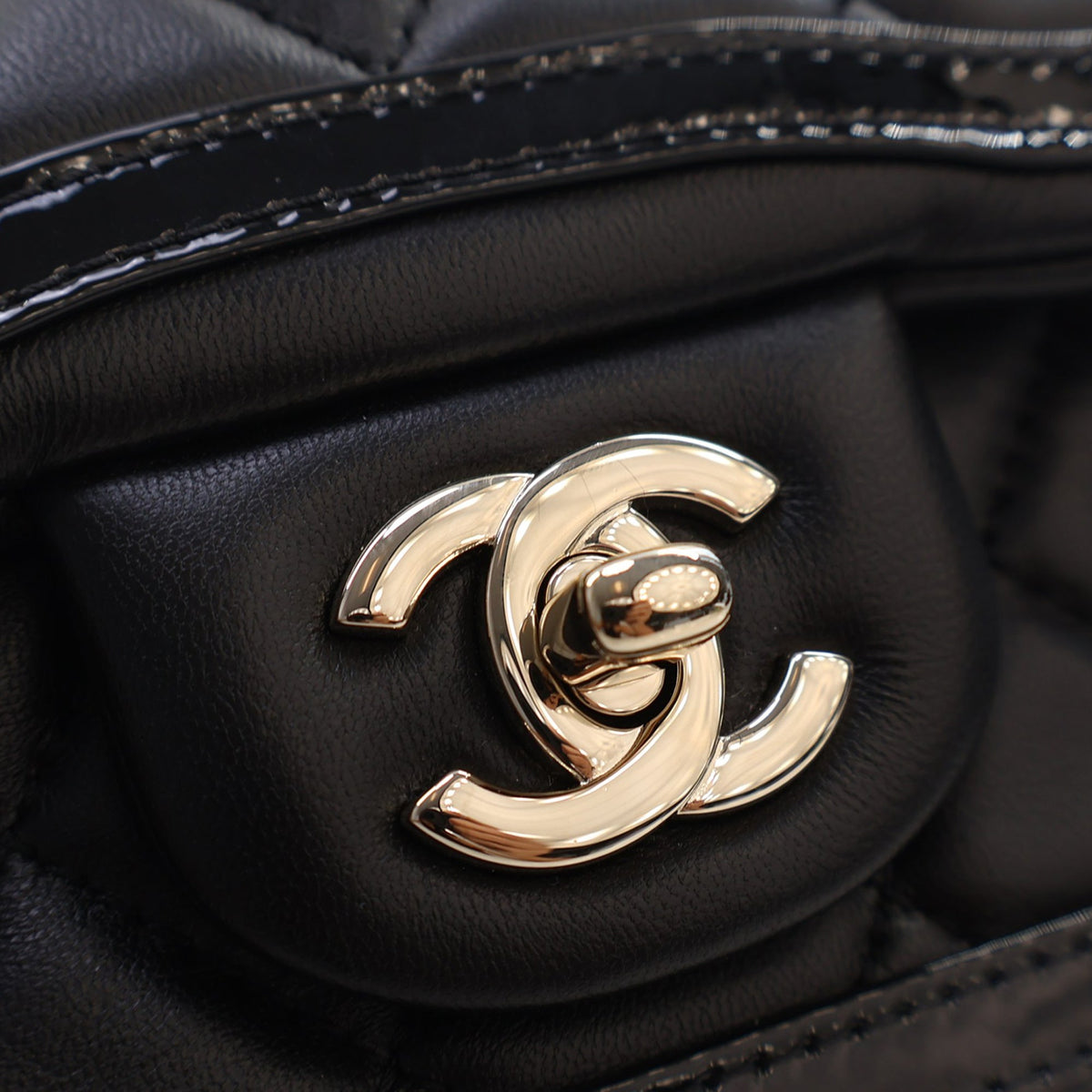 Chanel Mini CC Quilted Shiny Lambskin Half Flap