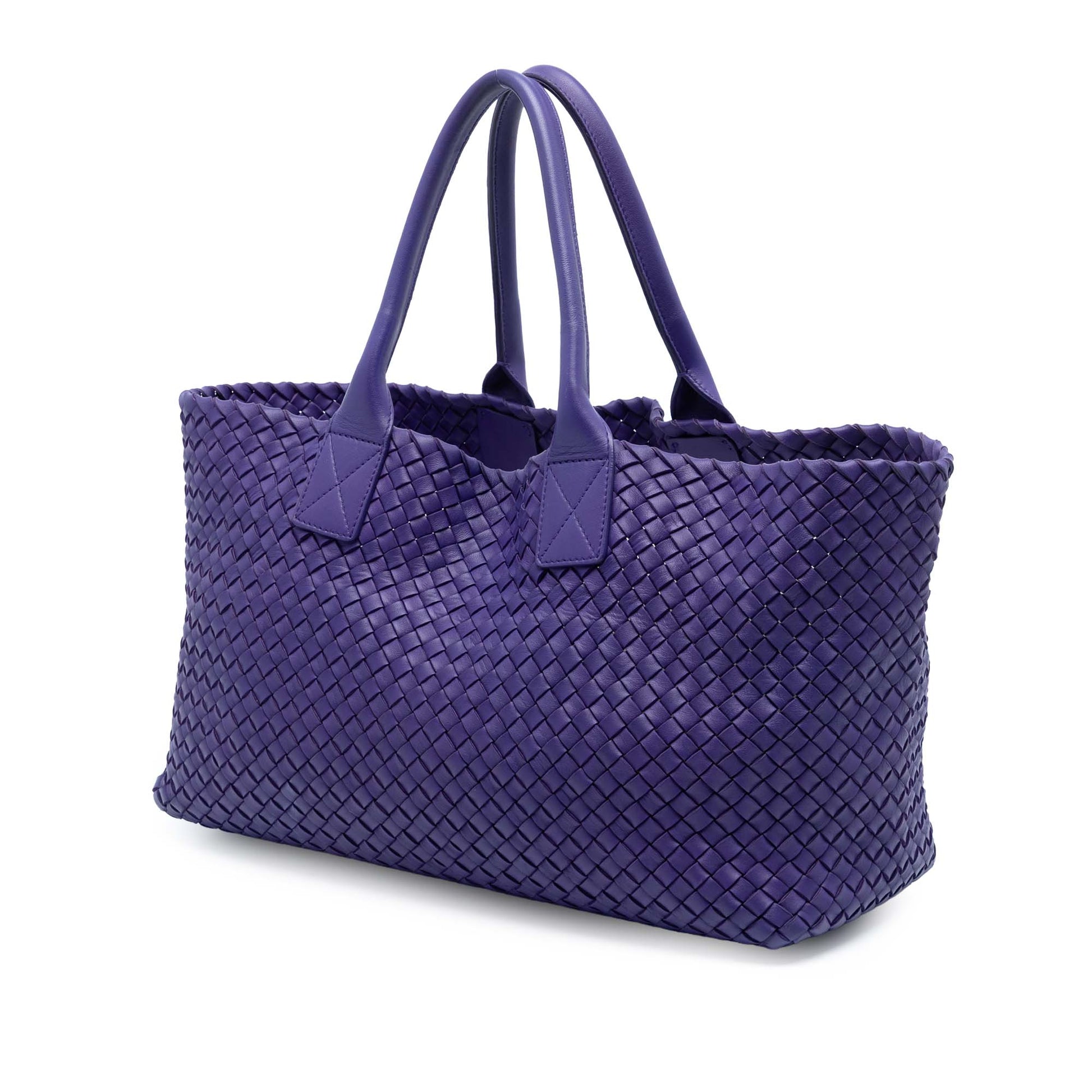 Bottega Veneta Medium Lambskin Intreccio Cabat Tote