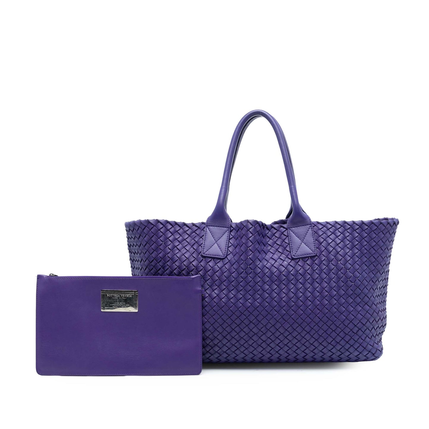Bottega Veneta Medium Lambskin Intreccio Cabat Tote
