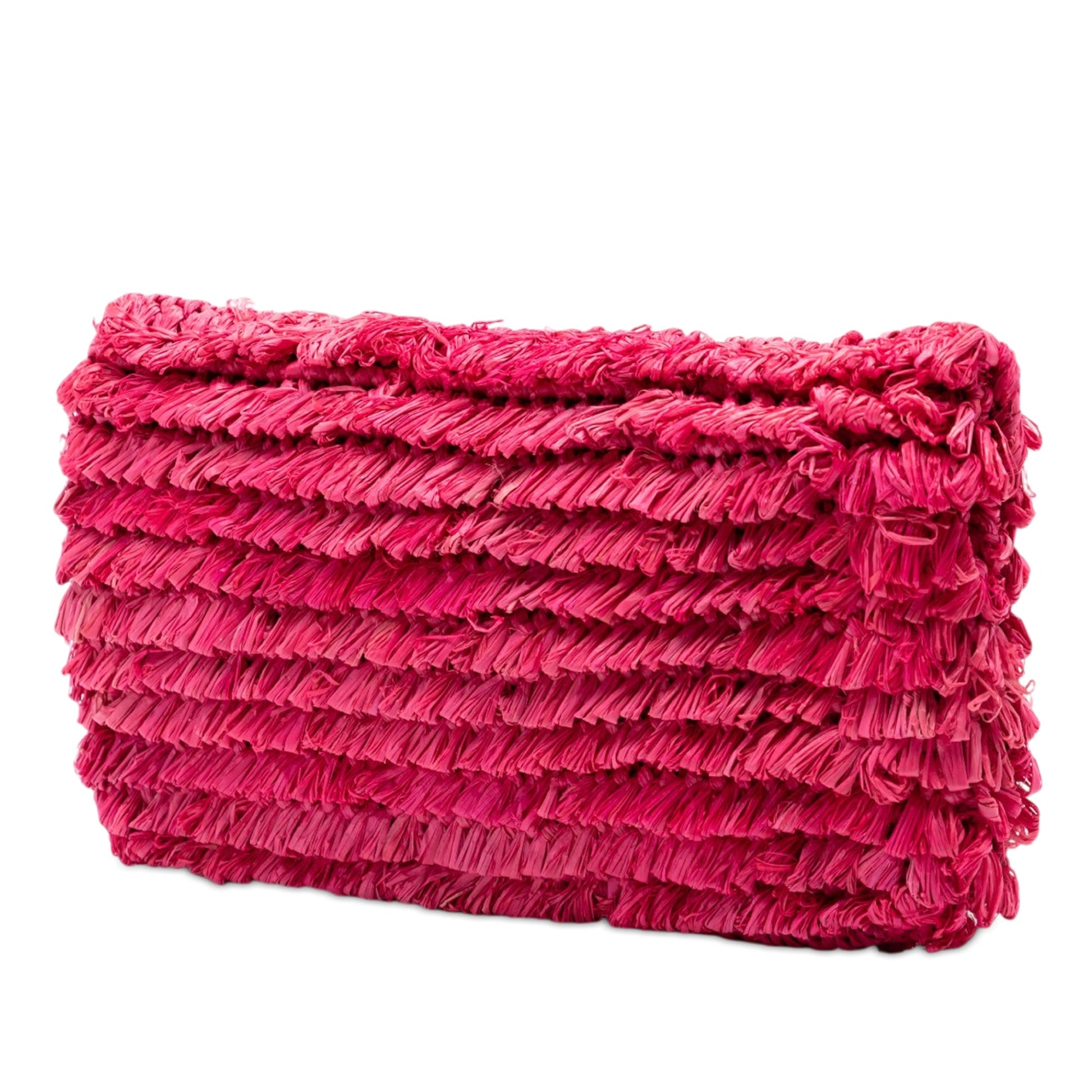 Balenciaga Raffia Motocross Classic Envelope Clutch
