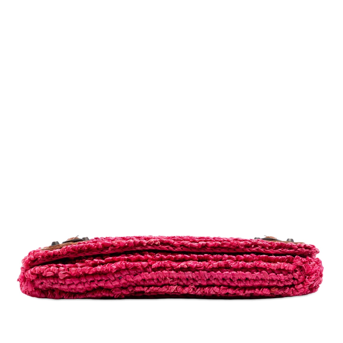 Balenciaga Raffia Motocross Classic Envelope Clutch