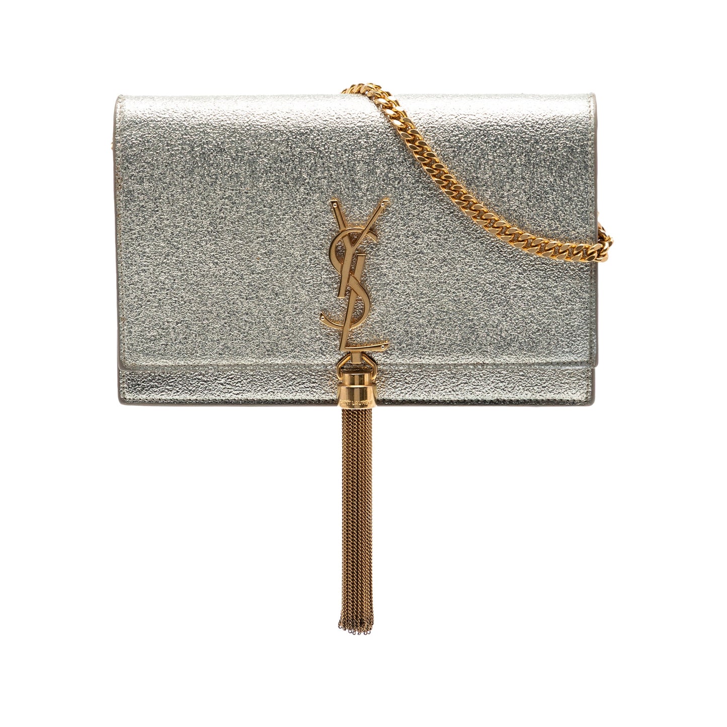 Saint Laurent Small Metallic Kate Tassel Wallet On Chain