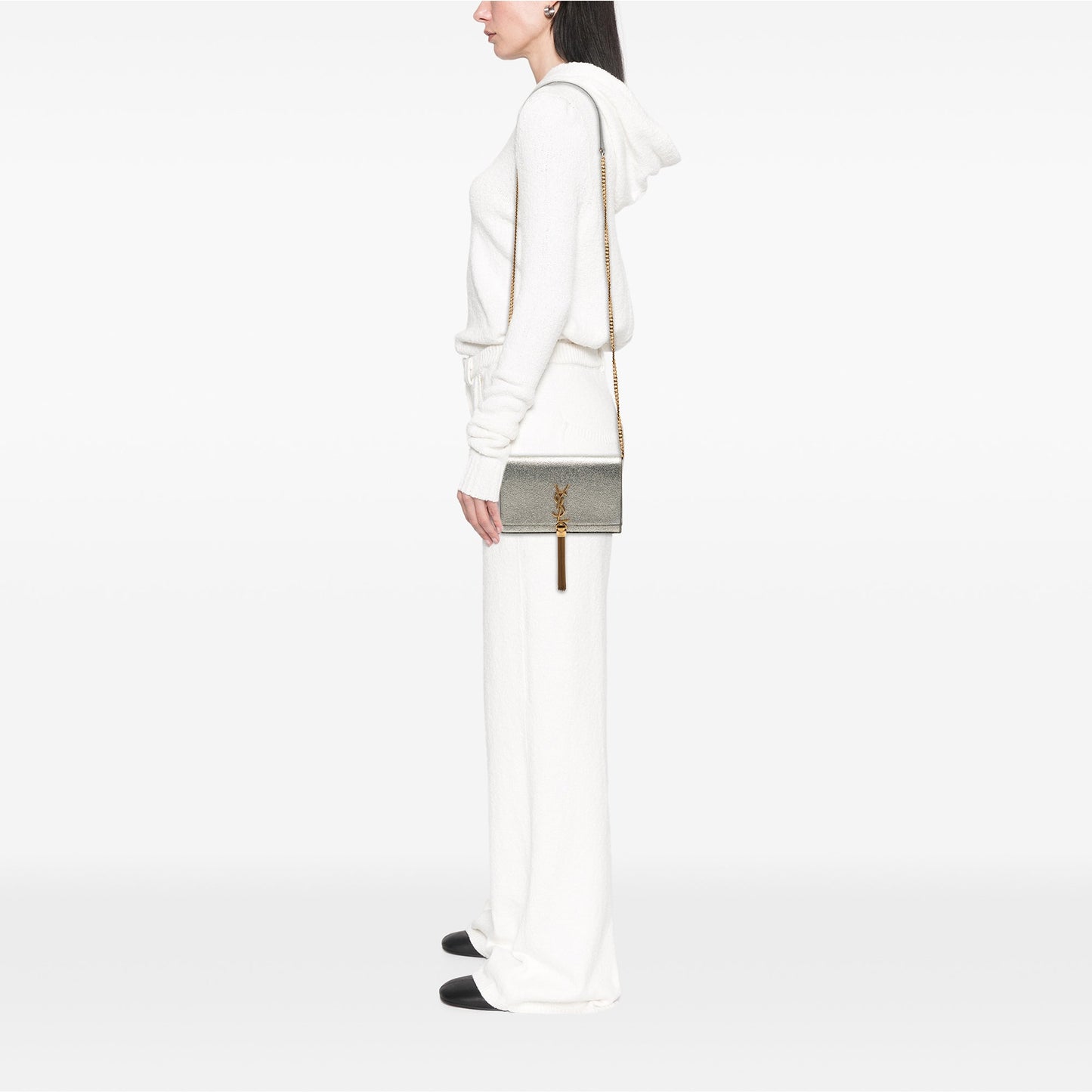 Saint Laurent Small Metallic Kate Tassel Wallet On Chain