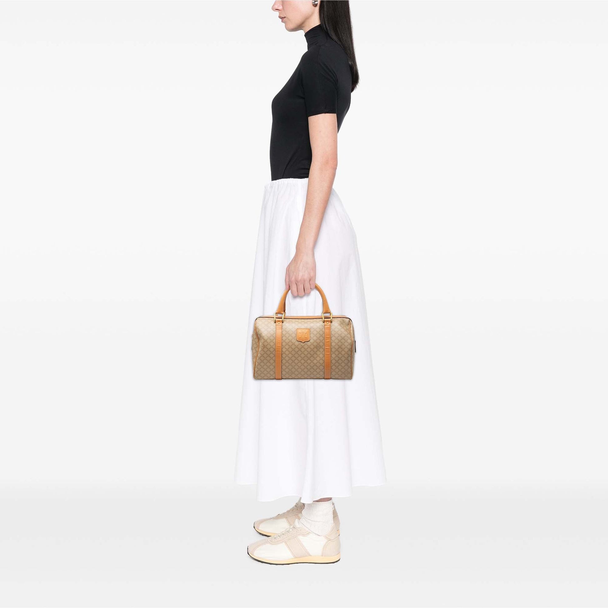 Celine Macadam Coated Canvas Boston Bag