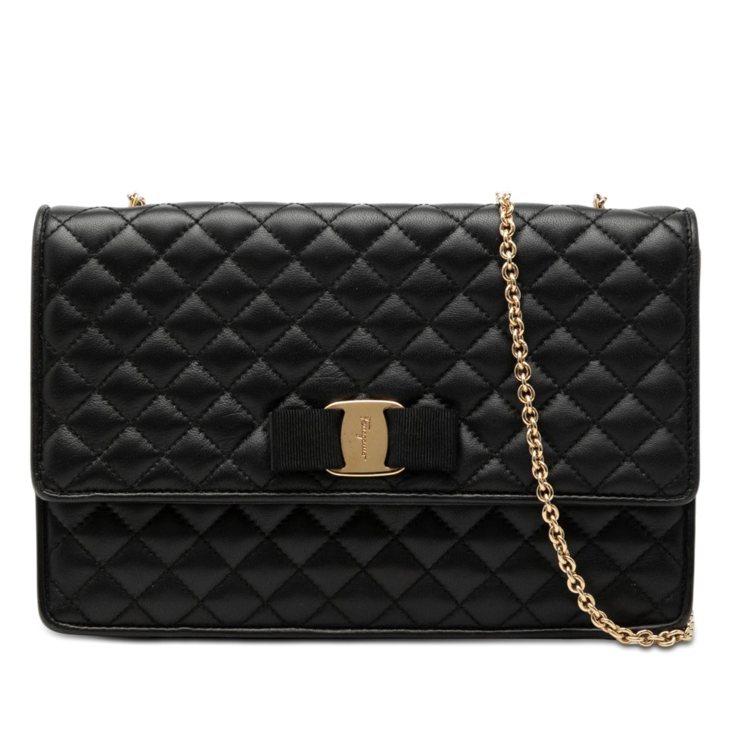Ferragamo Medium Quilted Leather Vara Ginny Chain Crossbody