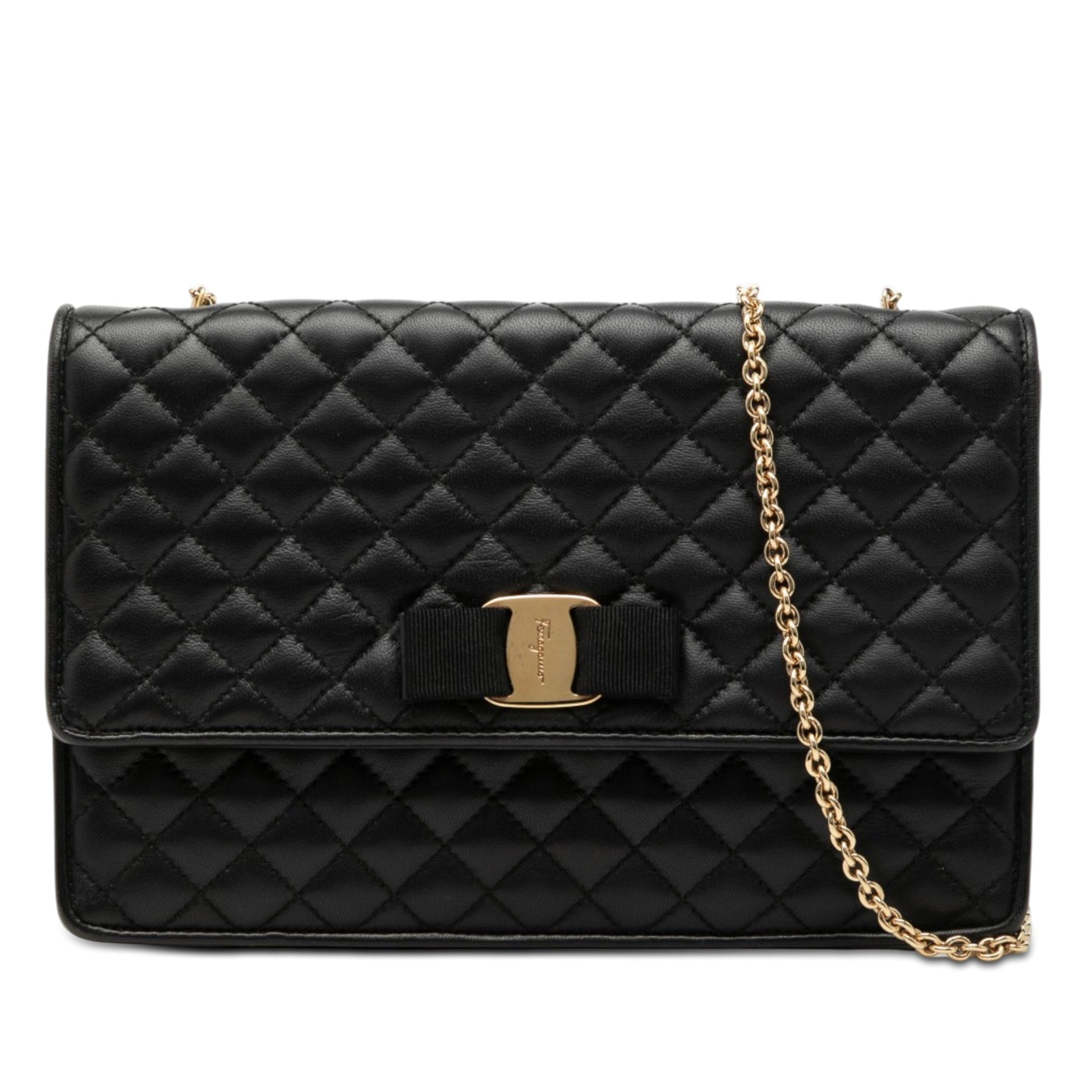 Ferragamo Medium Quilted Leather Vara Ginny Chain Crossbody