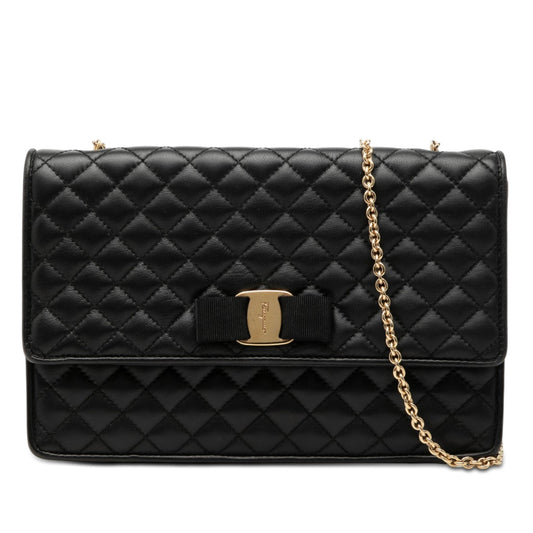 Ferragamo Medium Quilted Leather Vara Ginny Chain Crossbody