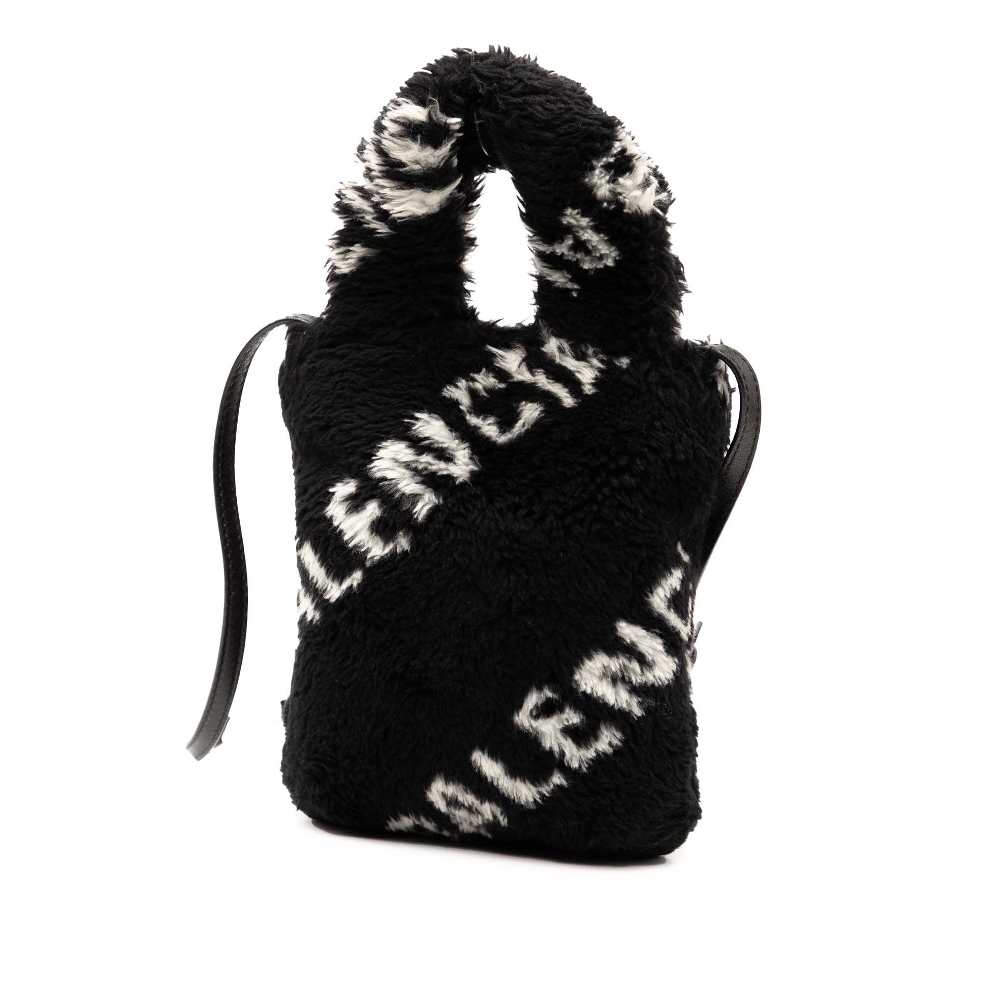 Balenciaga Faux Fur Logo Everyday Phone Holder