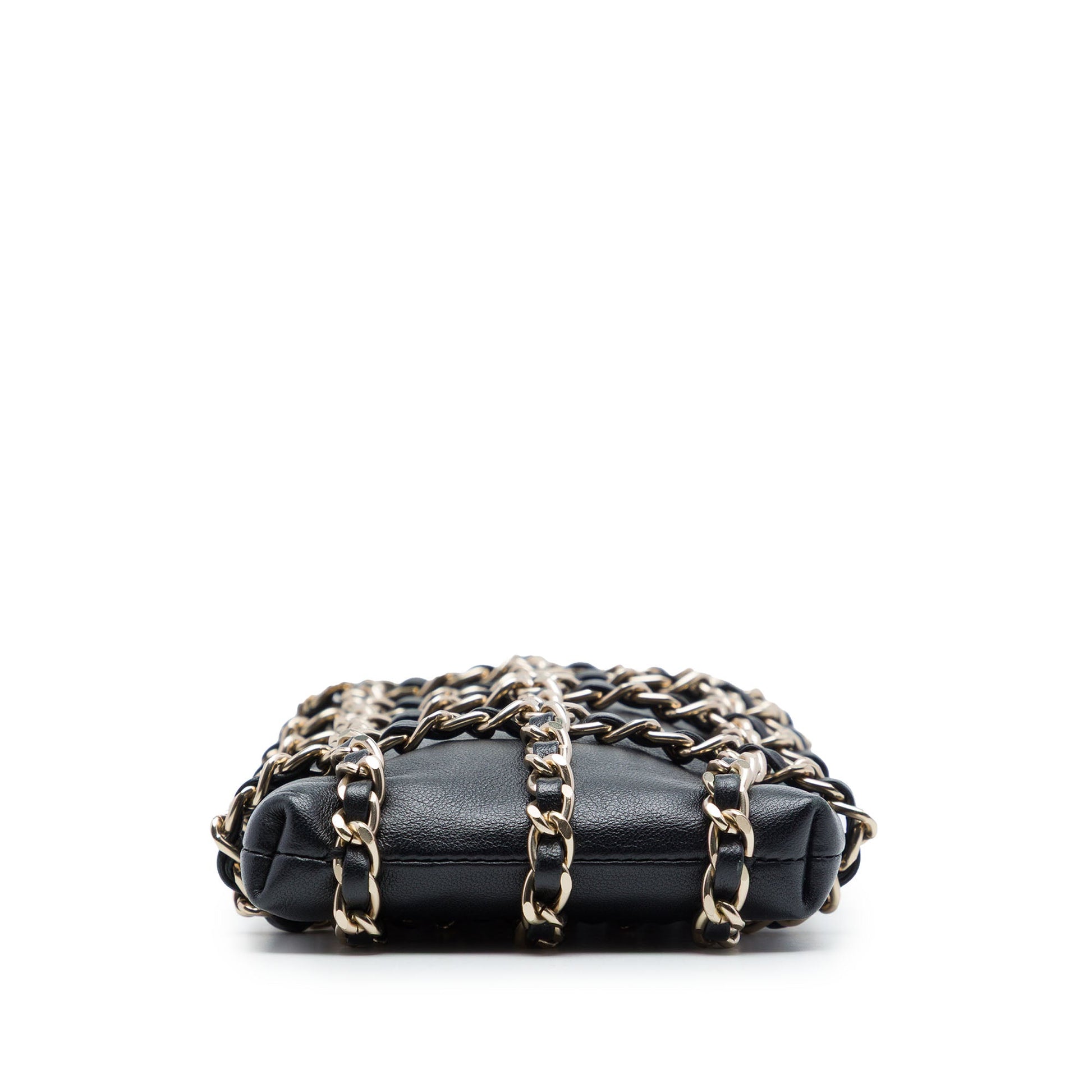 Chanel Lambskin Tech Me Out Clutch With Chain