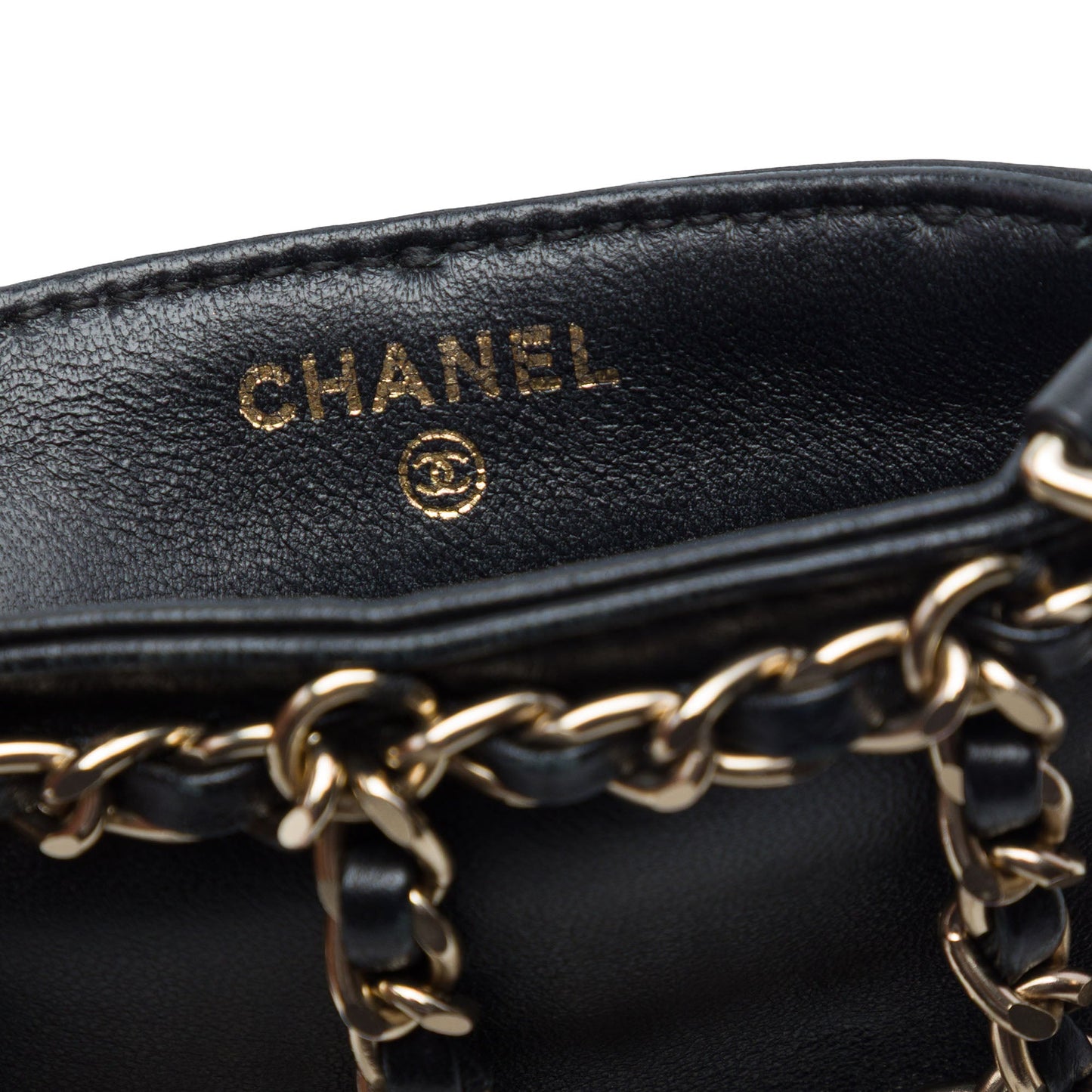 Chanel Lambskin Tech Me Out Clutch With Chain