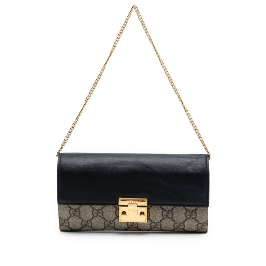 Gucci GG Supreme Padlock Wallet On Chain