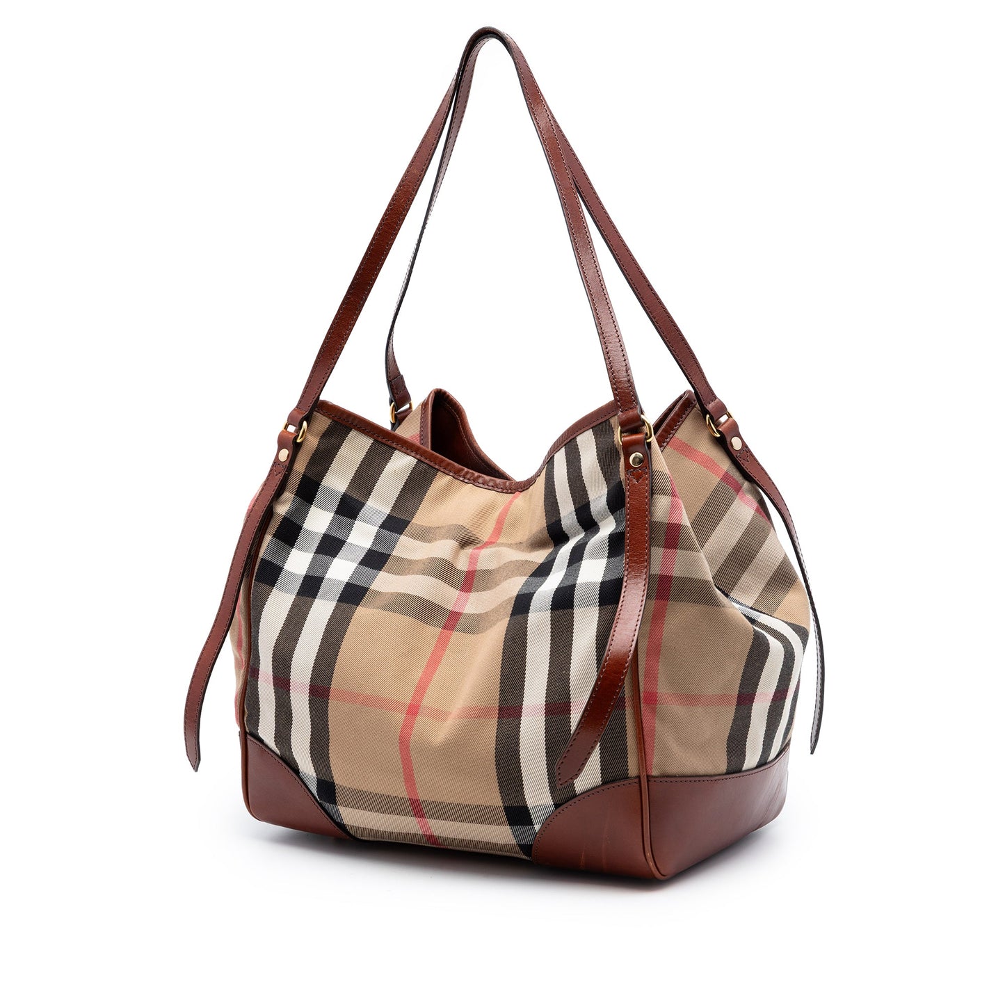 Burberry Small House Check Canvas Bridle Canterbury Tote