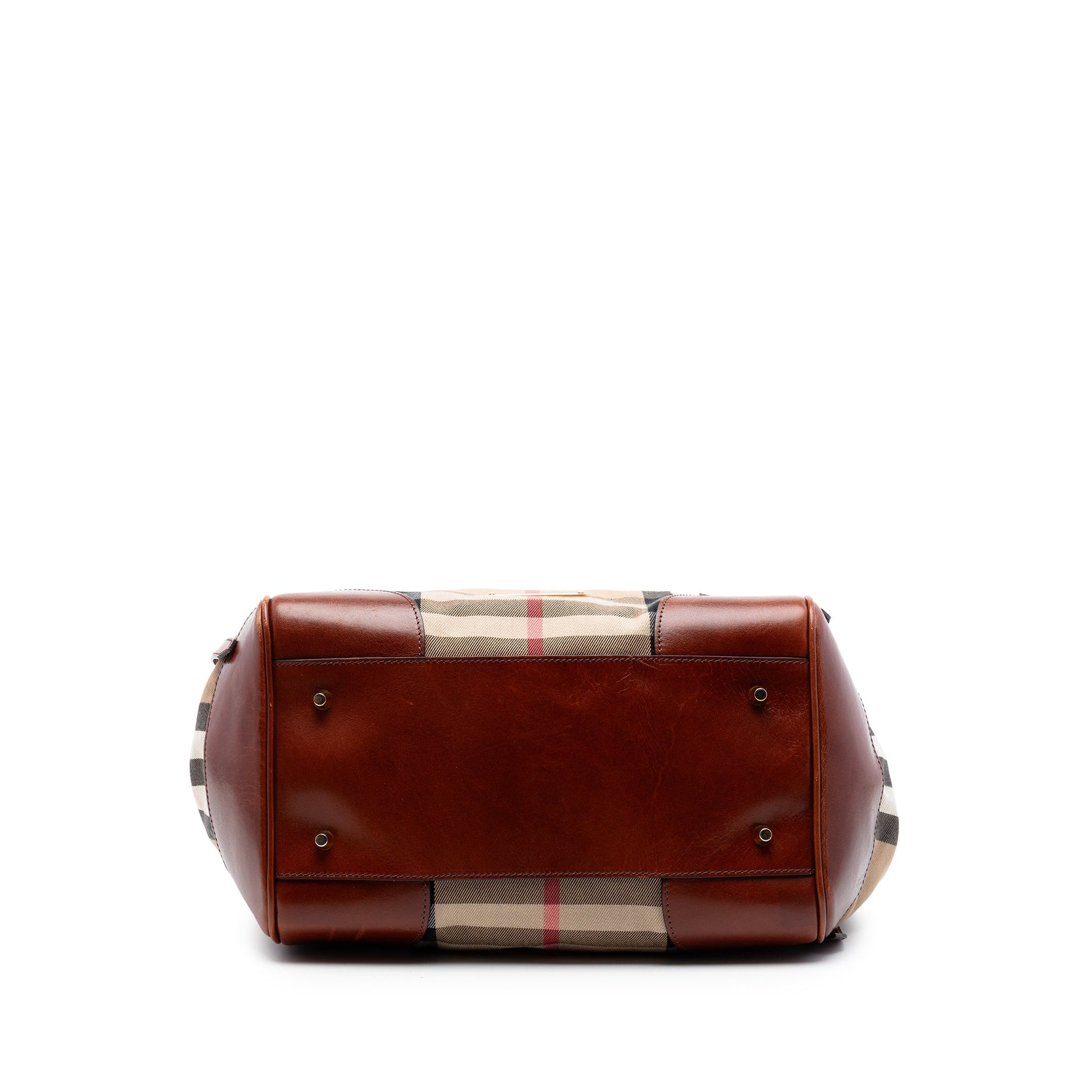 Burberry Small House Check Canvas Bridle Canterbury Tote