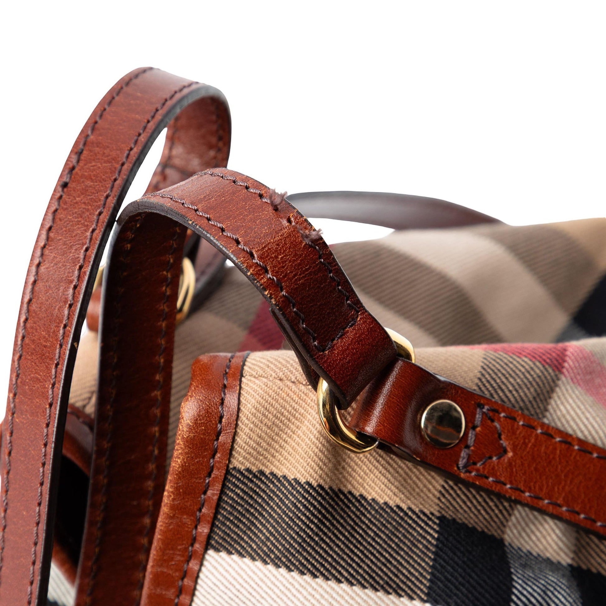 Burberry Small House Check Canvas Bridle Canterbury Tote