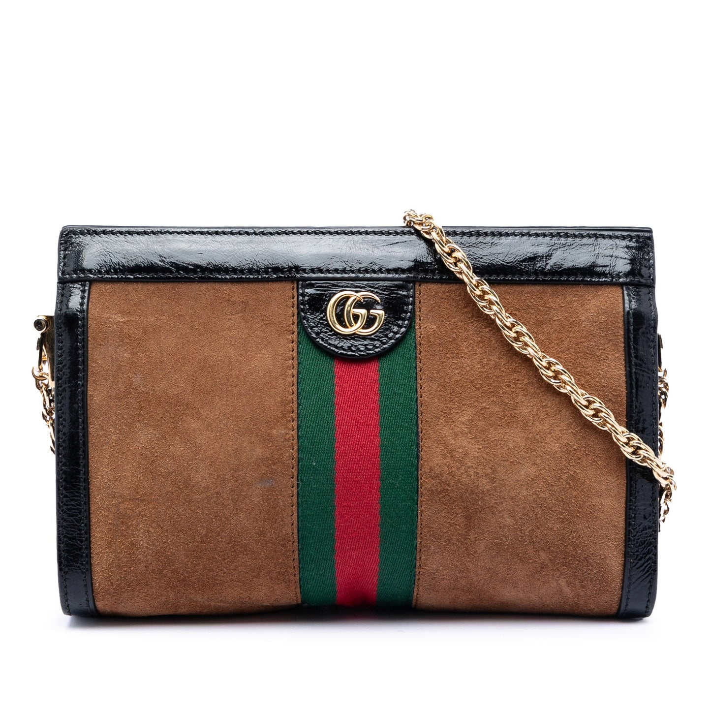Gucci Small Suede Web Ophidia Chain Crossbody