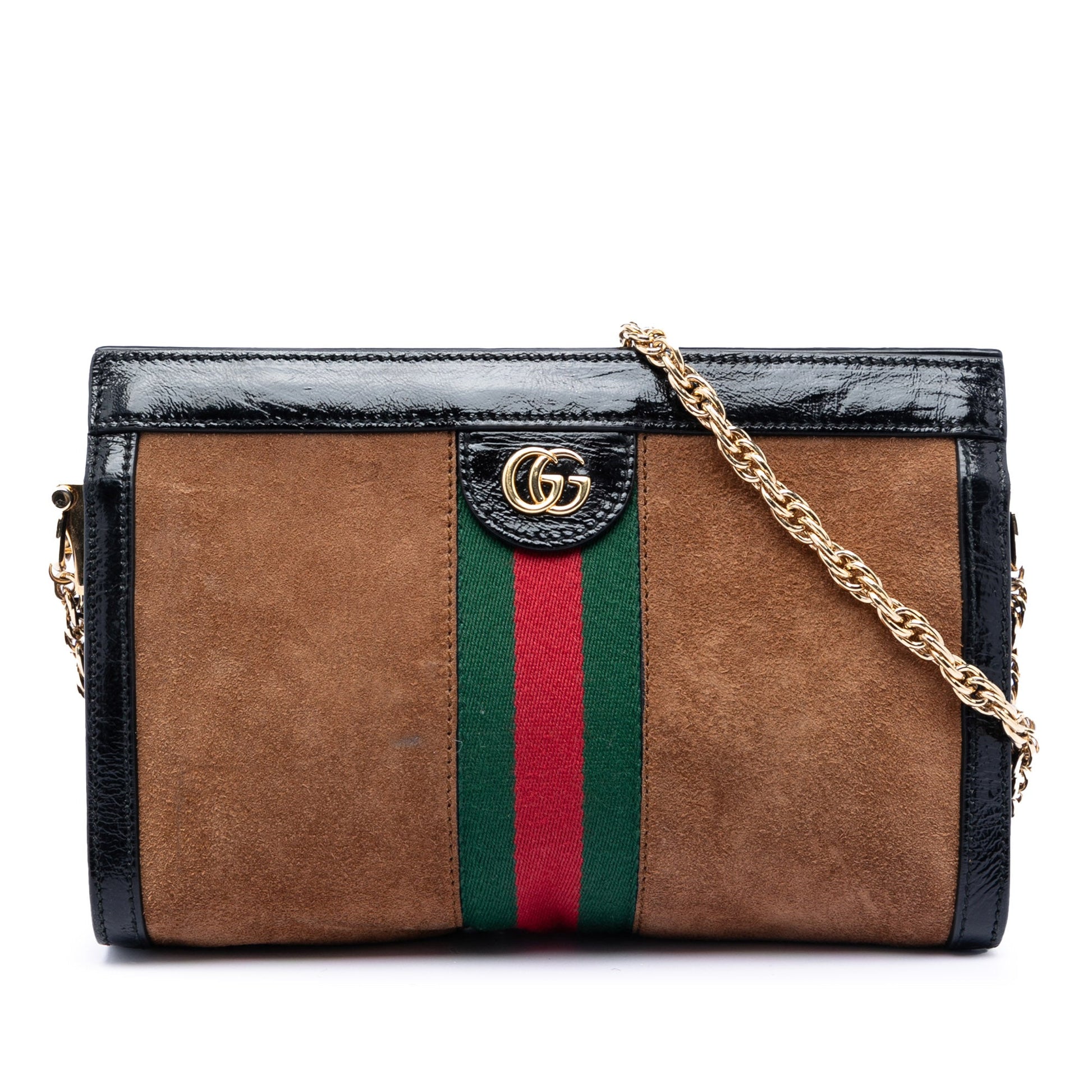 Gucci Small Suede Web Ophidia Chain Crossbody