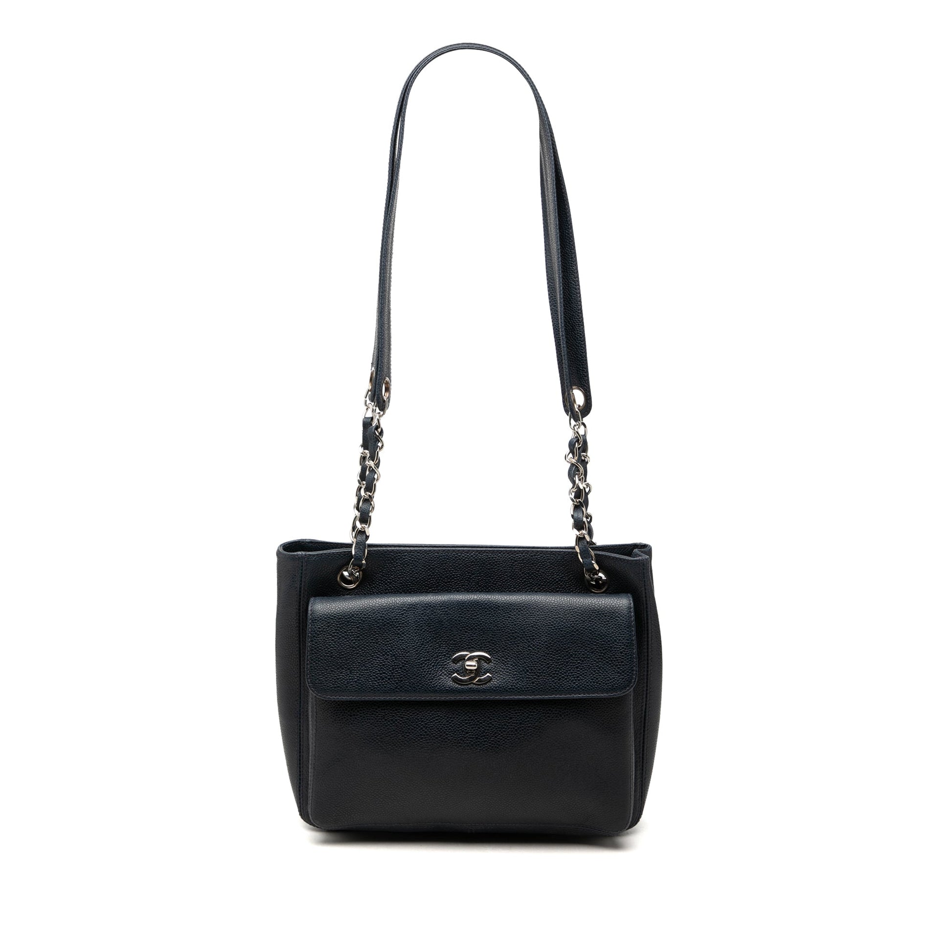 Chanel CC Caviar Front Pocket Shoulder Bag