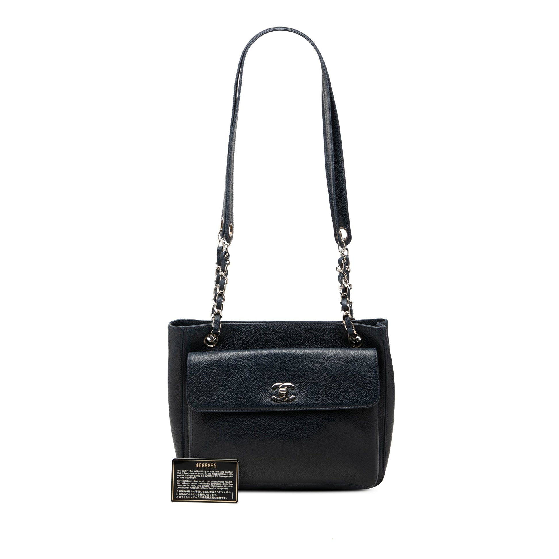 Chanel CC Caviar Front Pocket Shoulder Bag