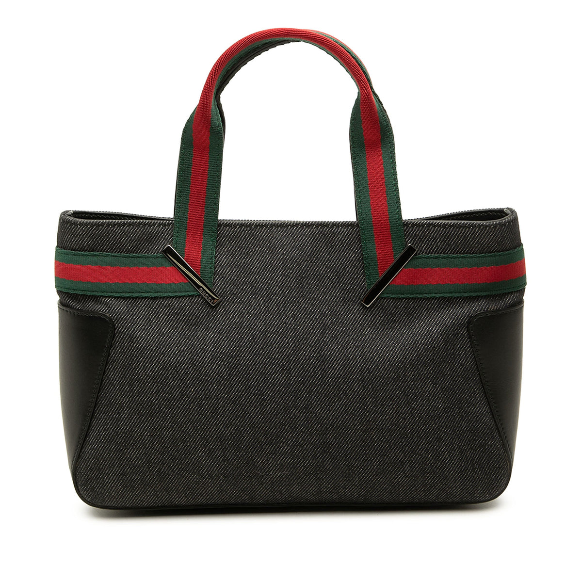 Gucci Denim Web Handbag — Black