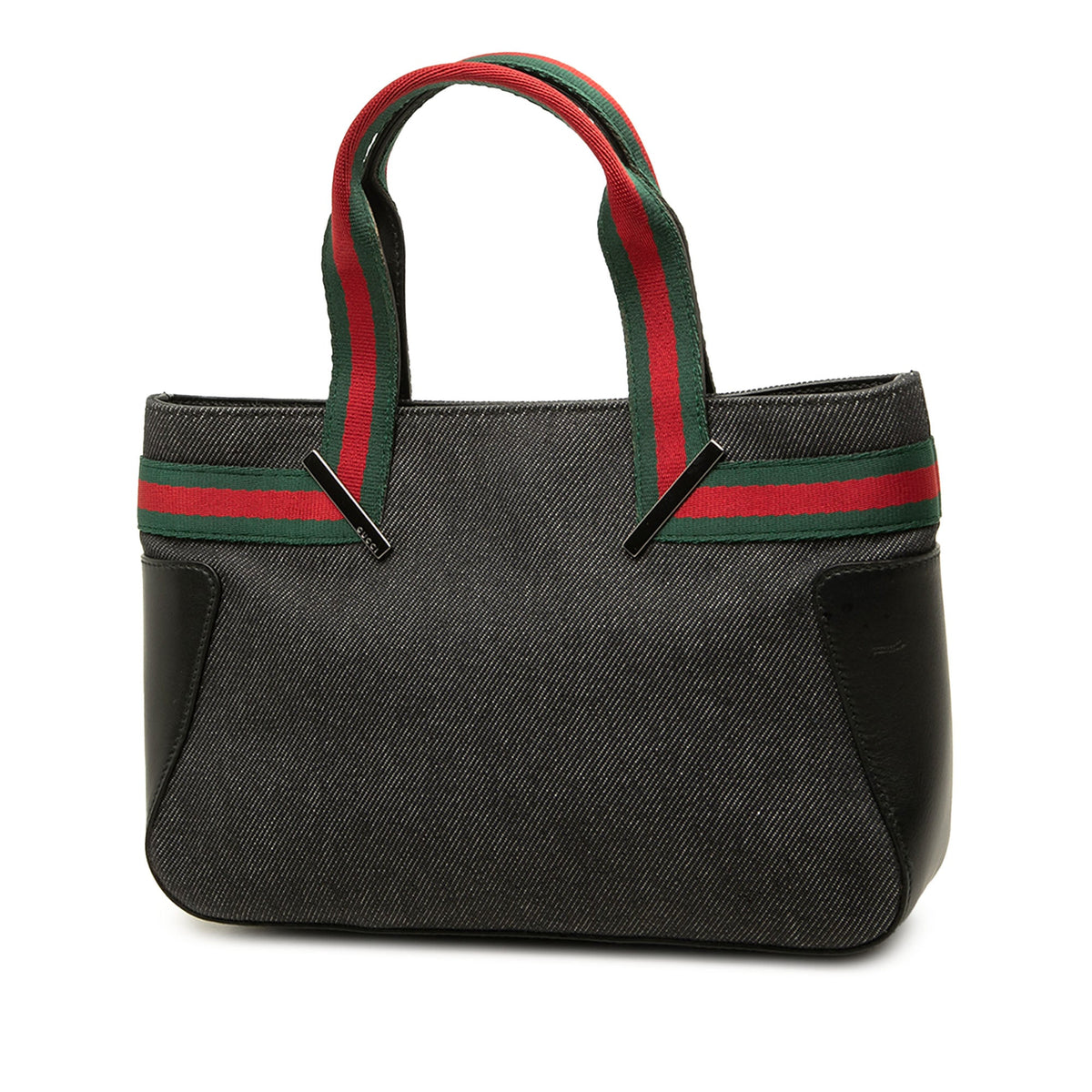 Gucci Denim Web Handbag — Black