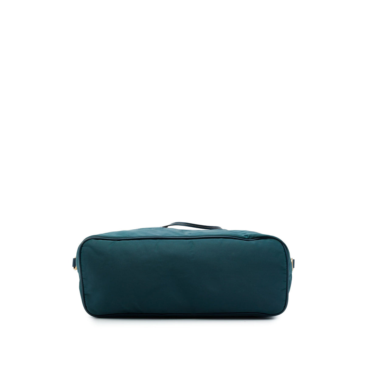 Prada Saffiano Trimmed Tessuto Front Zip Convertible Tote — Blue