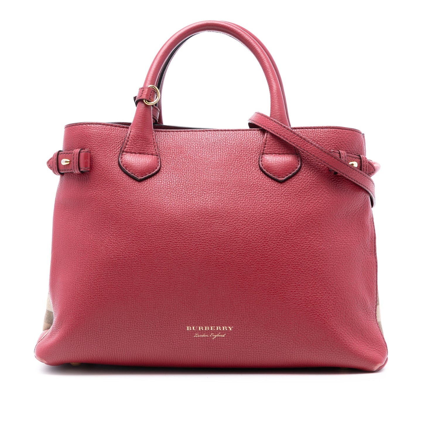 Burberry Medium Leather and House Check Banner Satchel