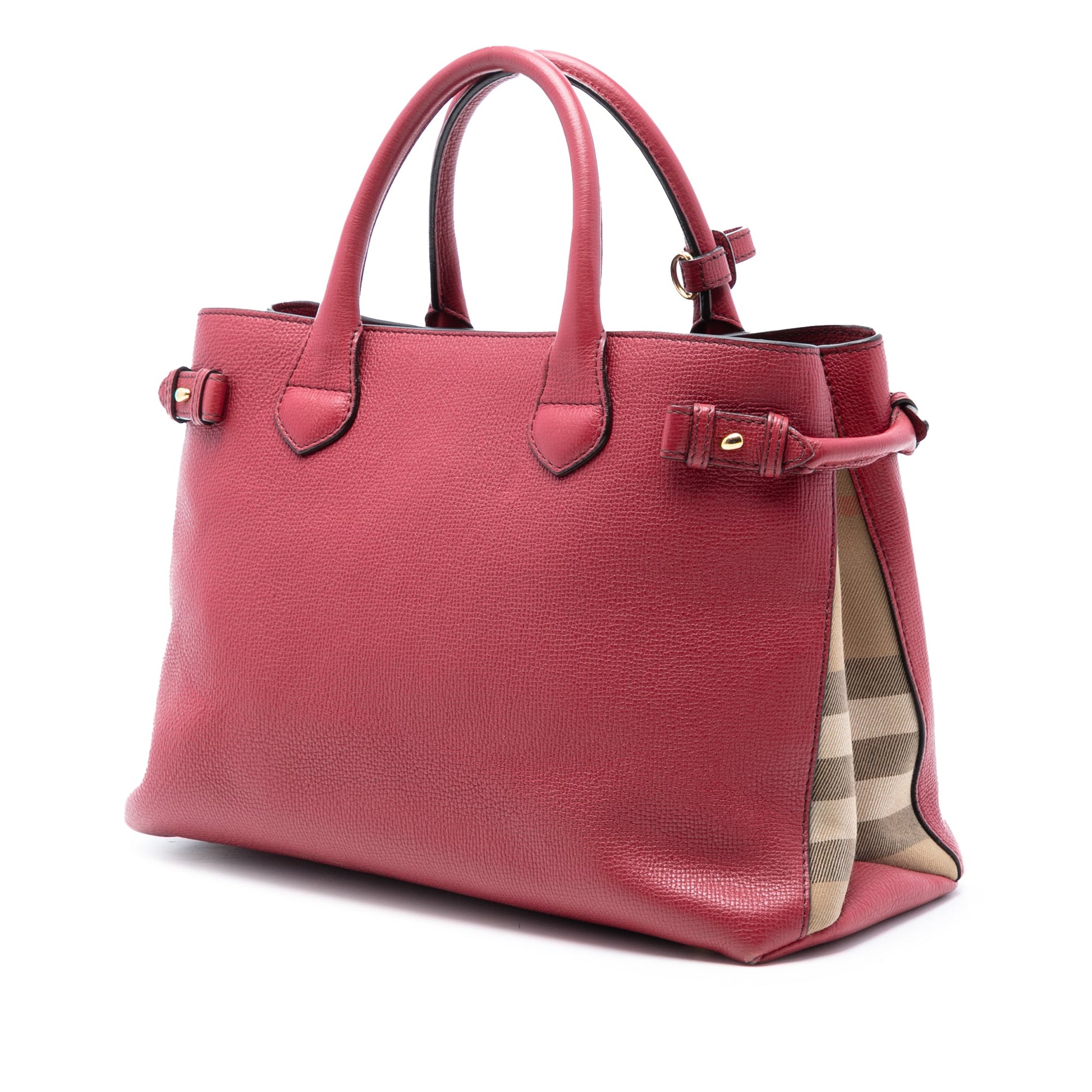Burberry Medium Leather and House Check Banner Satchel