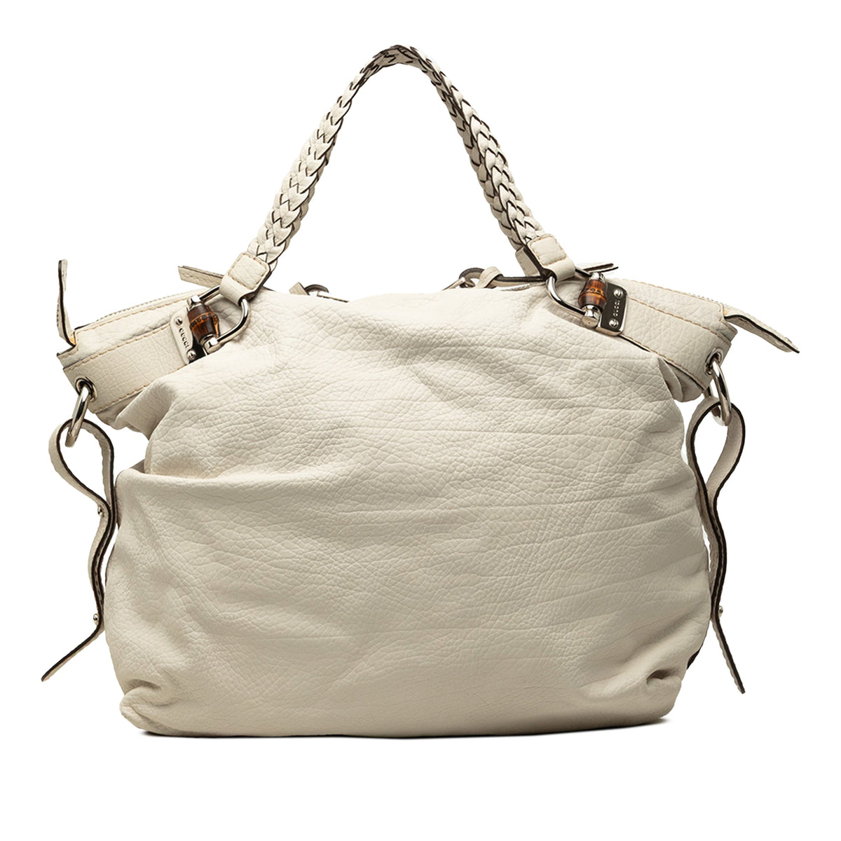 Gucci Large Leather Bamboo Bar Tote