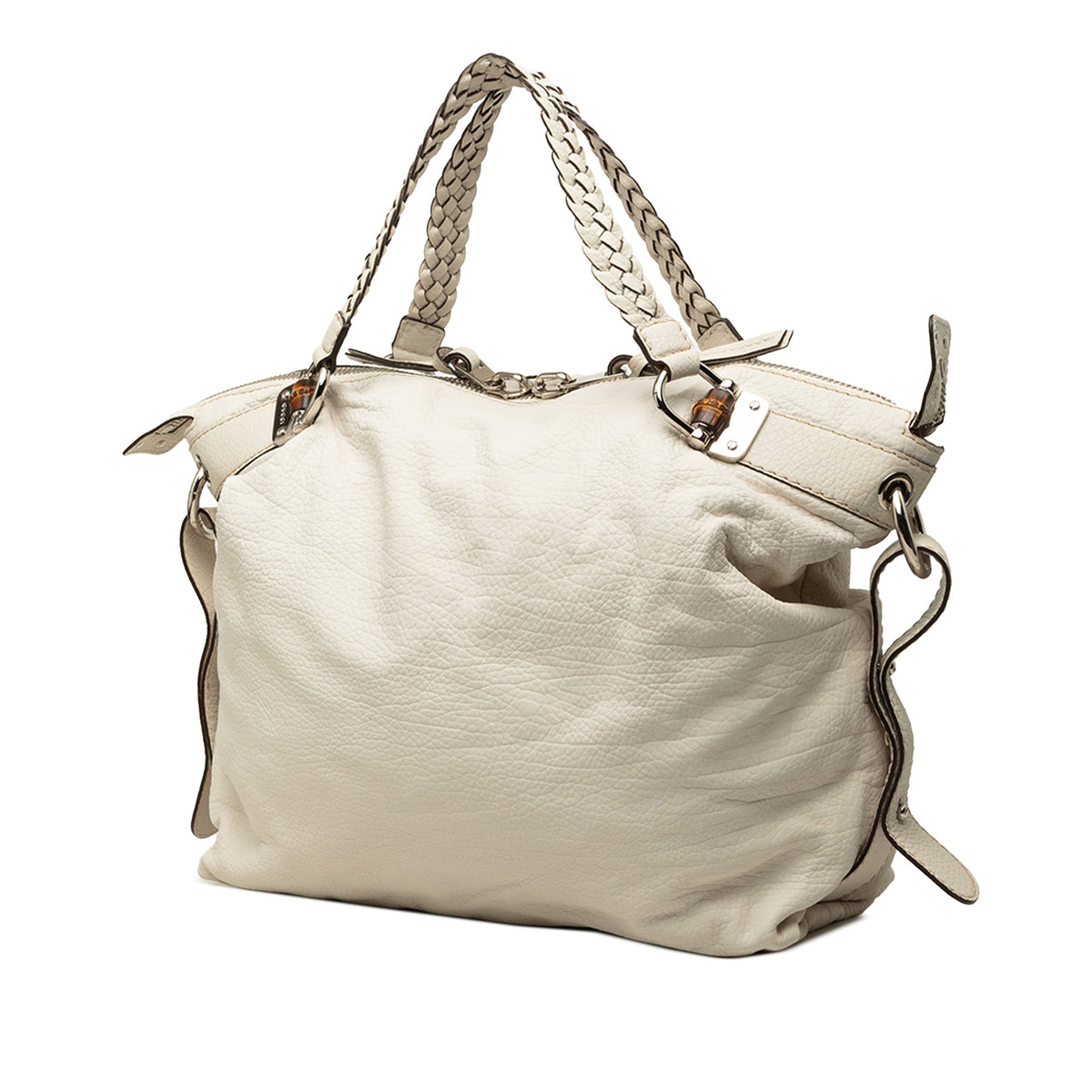 Gucci Large Leather Bamboo Bar Tote