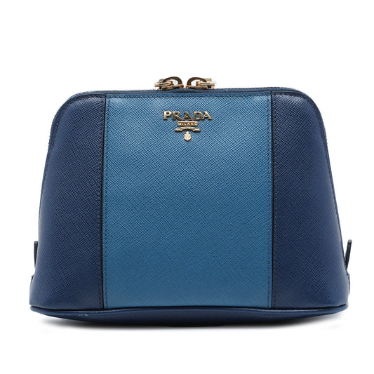 Prada Bicolor Saffiano Dome Clutch