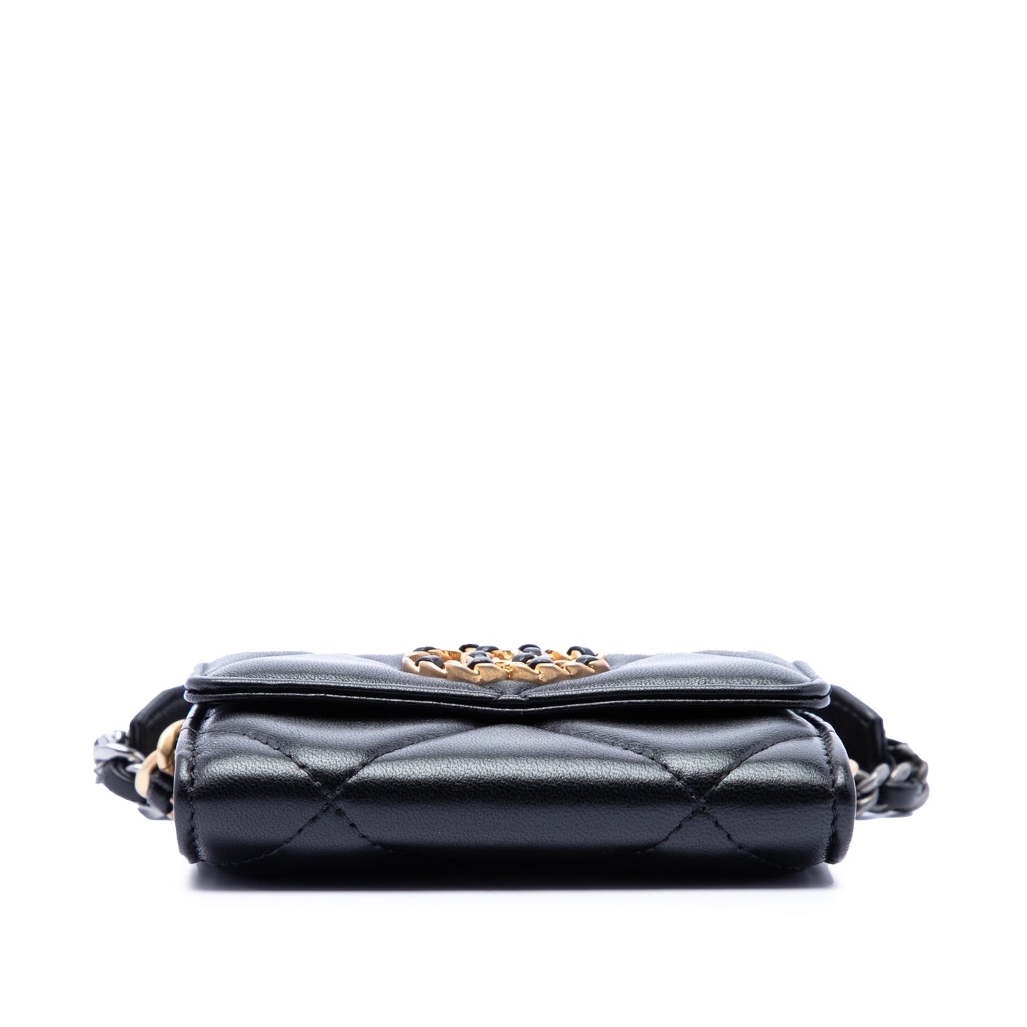 Chanel Quilted Lambskin 19 Flap Coin Purse With Chain