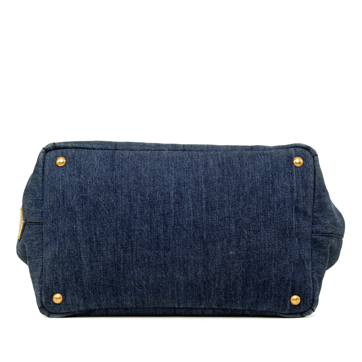 Prada Denim Canapa Logo Tote — Blue