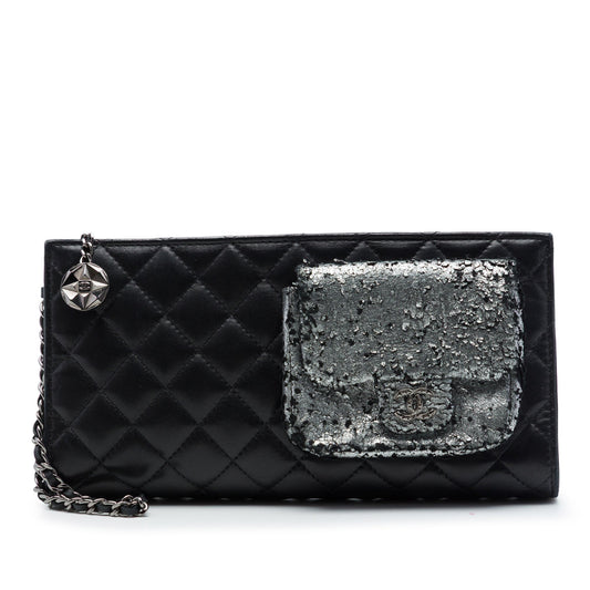 Chanel Metallic and Quilted Lambskin Mineral Nights Pochette Wristlet