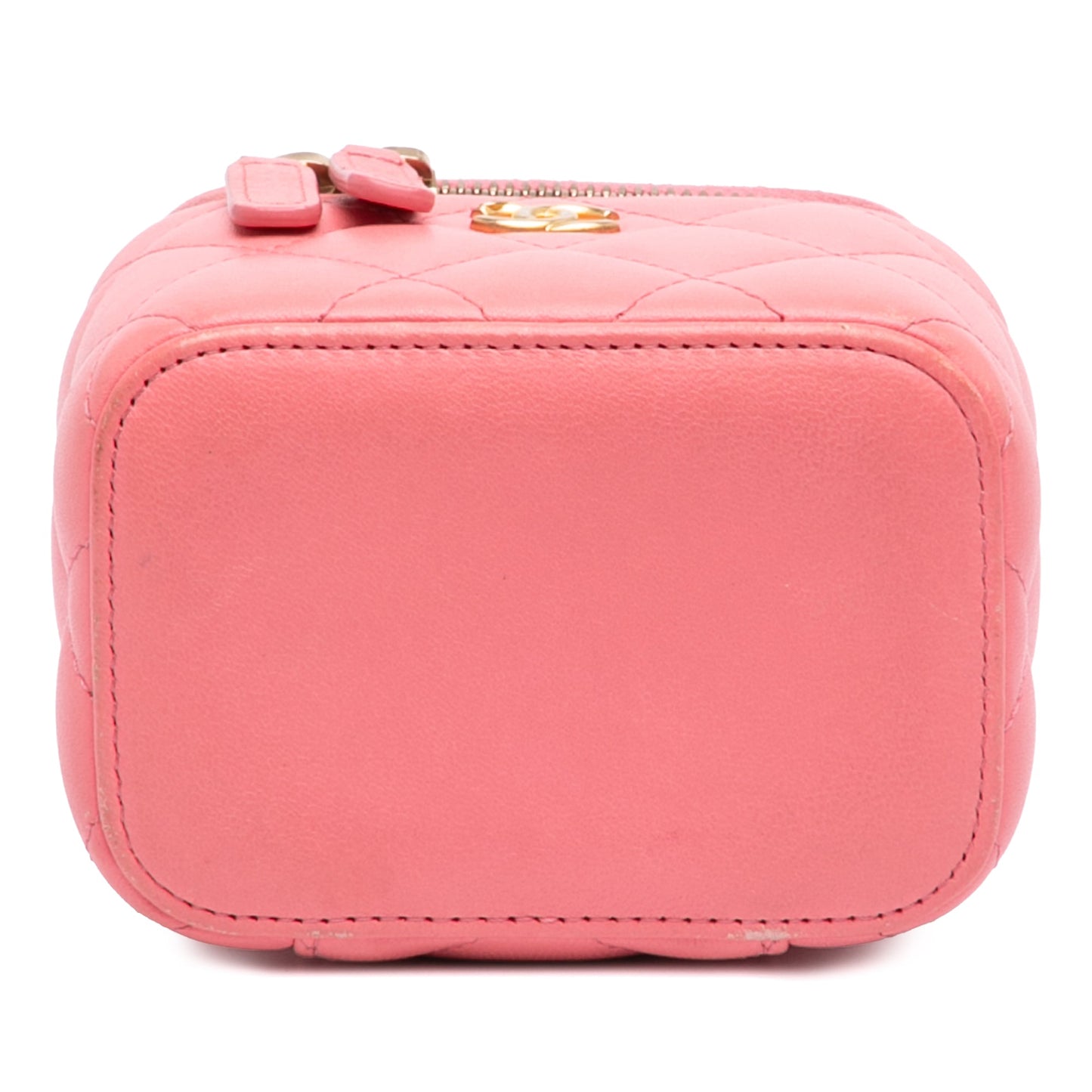 Chanel Mini Quilted Lambskin Pearl Crush Vanity Case With Chain