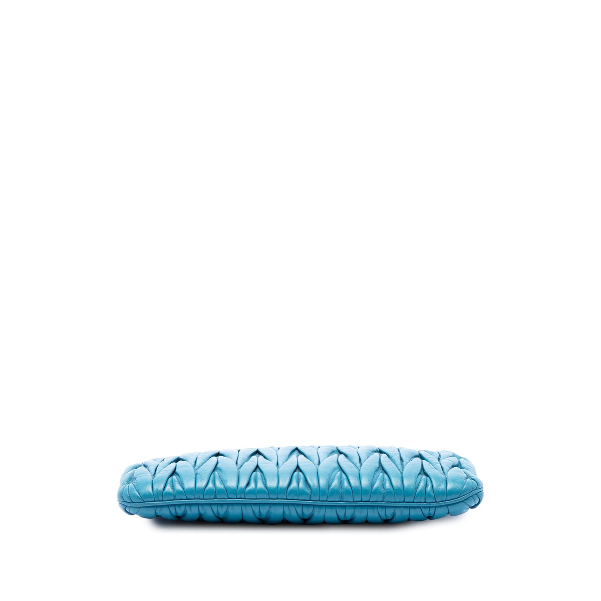 Miu Miu Matelasse Nappa Frame Clutch with Strap — Blue