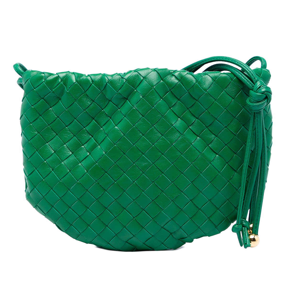 Bottega Veneta Mini Nappa Intrecciato Bulb Crossbody — Green