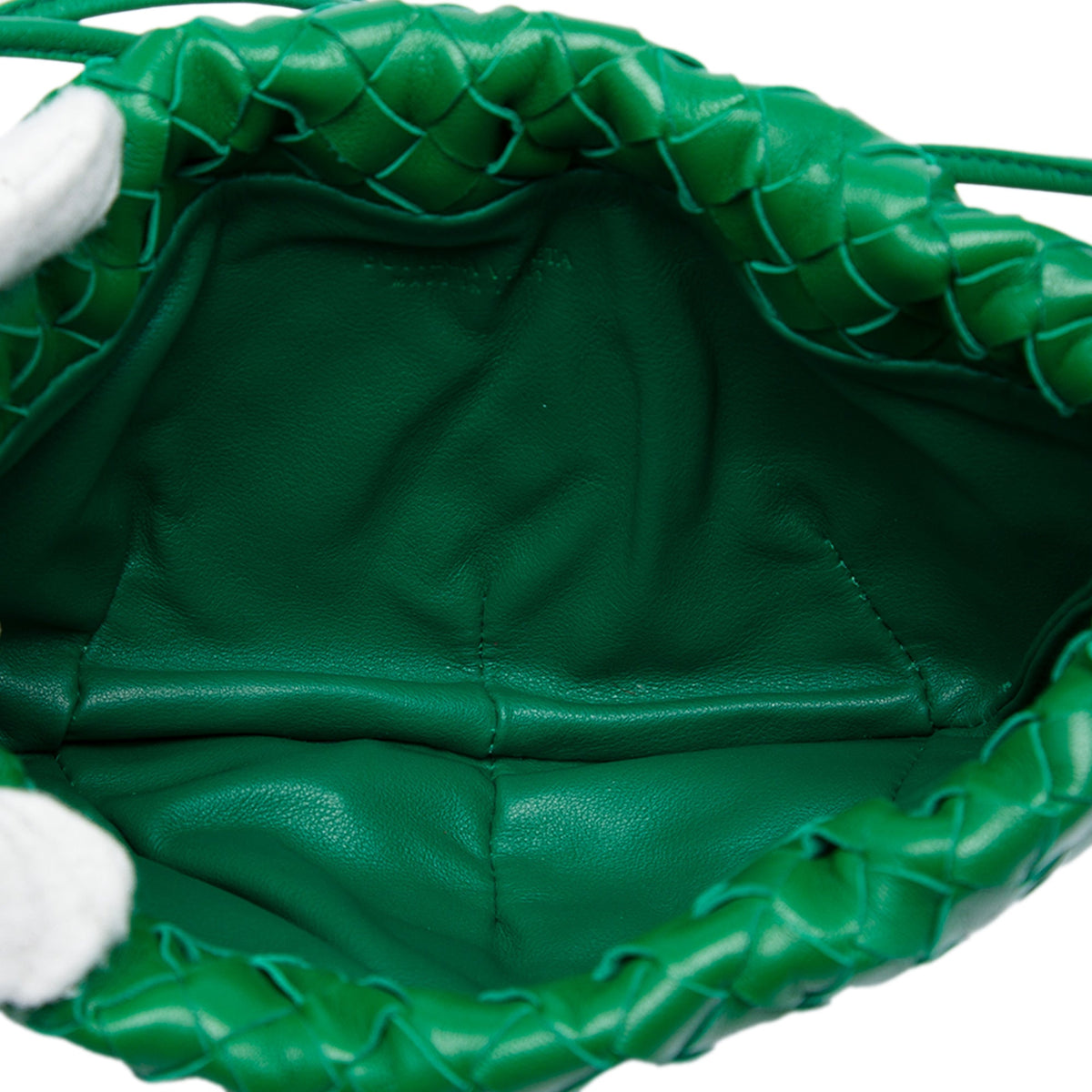 Bottega Veneta Mini Nappa Intrecciato Bulb Crossbody — Green