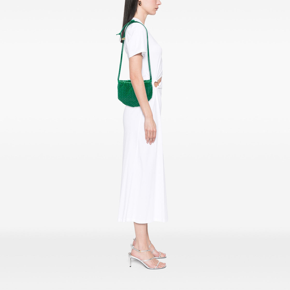 Bottega Veneta Mini Nappa Intrecciato Bulb Crossbody — Green