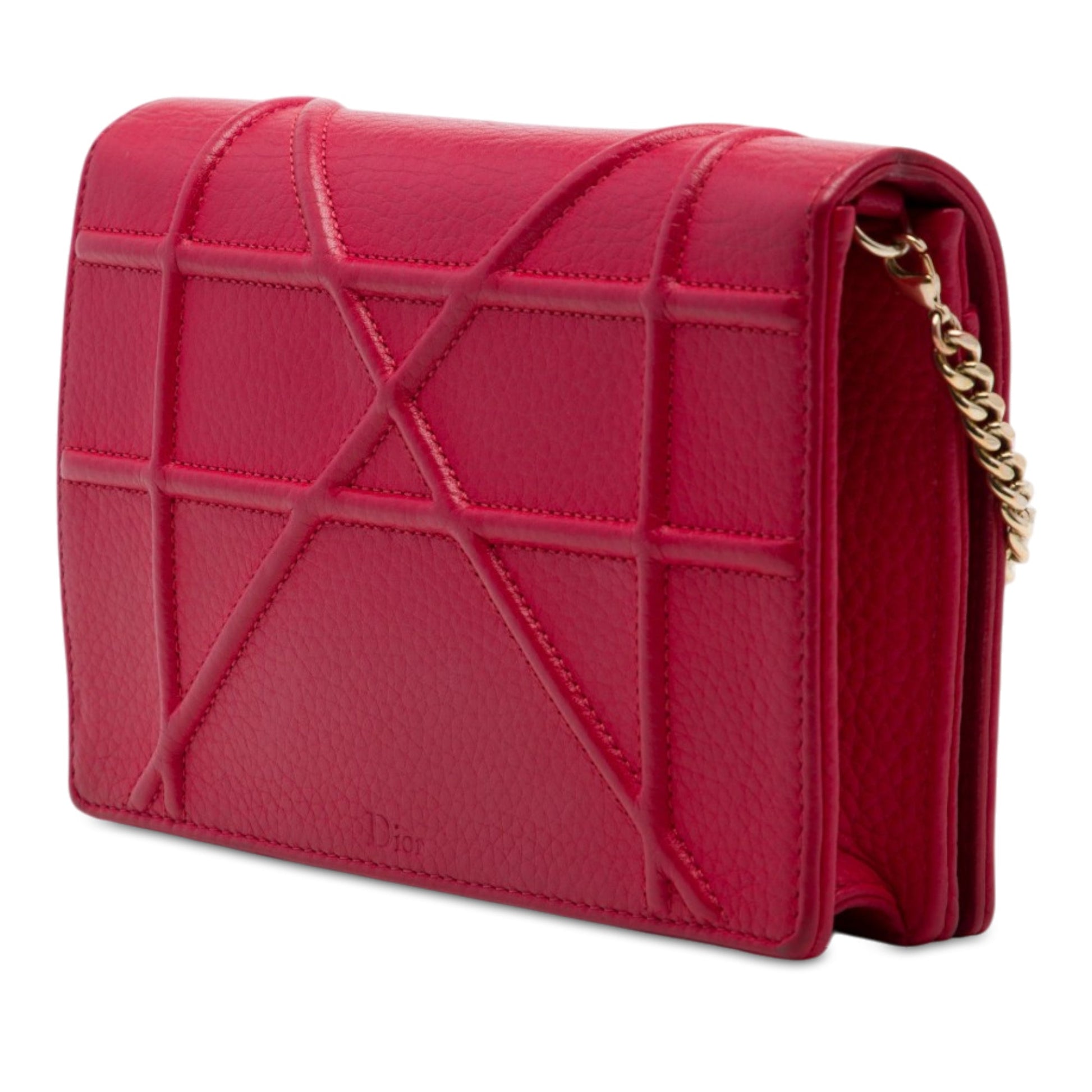 Dior Grained Calfskin Diorama Wallet on Chain