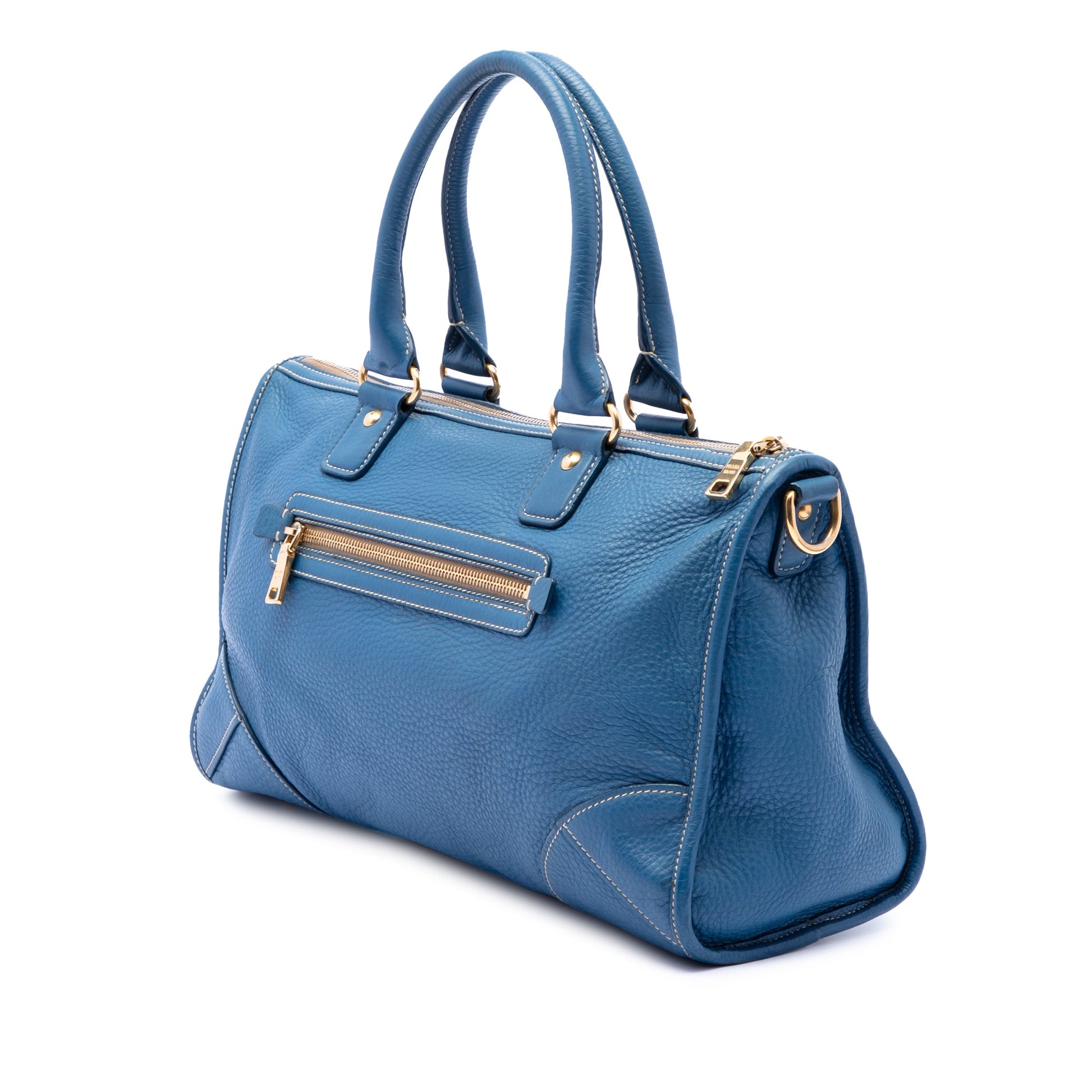 Prada Vitello Daino Zip Top Satchel