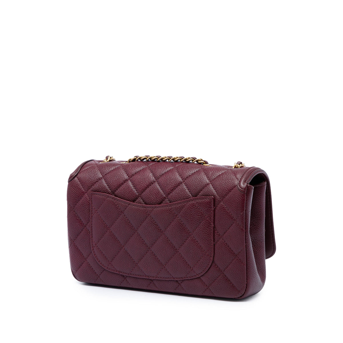 Chanel Small Quilted Caviar CC Filigree Flap — Red
