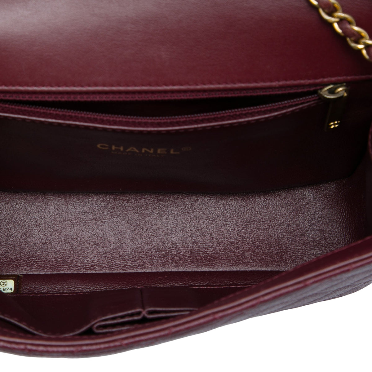 Chanel Small Quilted Caviar CC Filigree Flap — Red