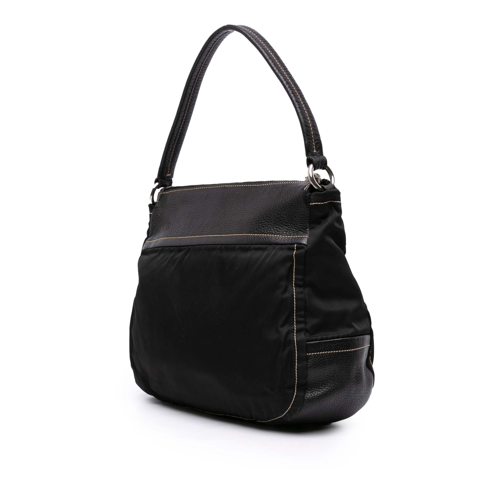 Prada Leather and Tessuto Shoulder Bag