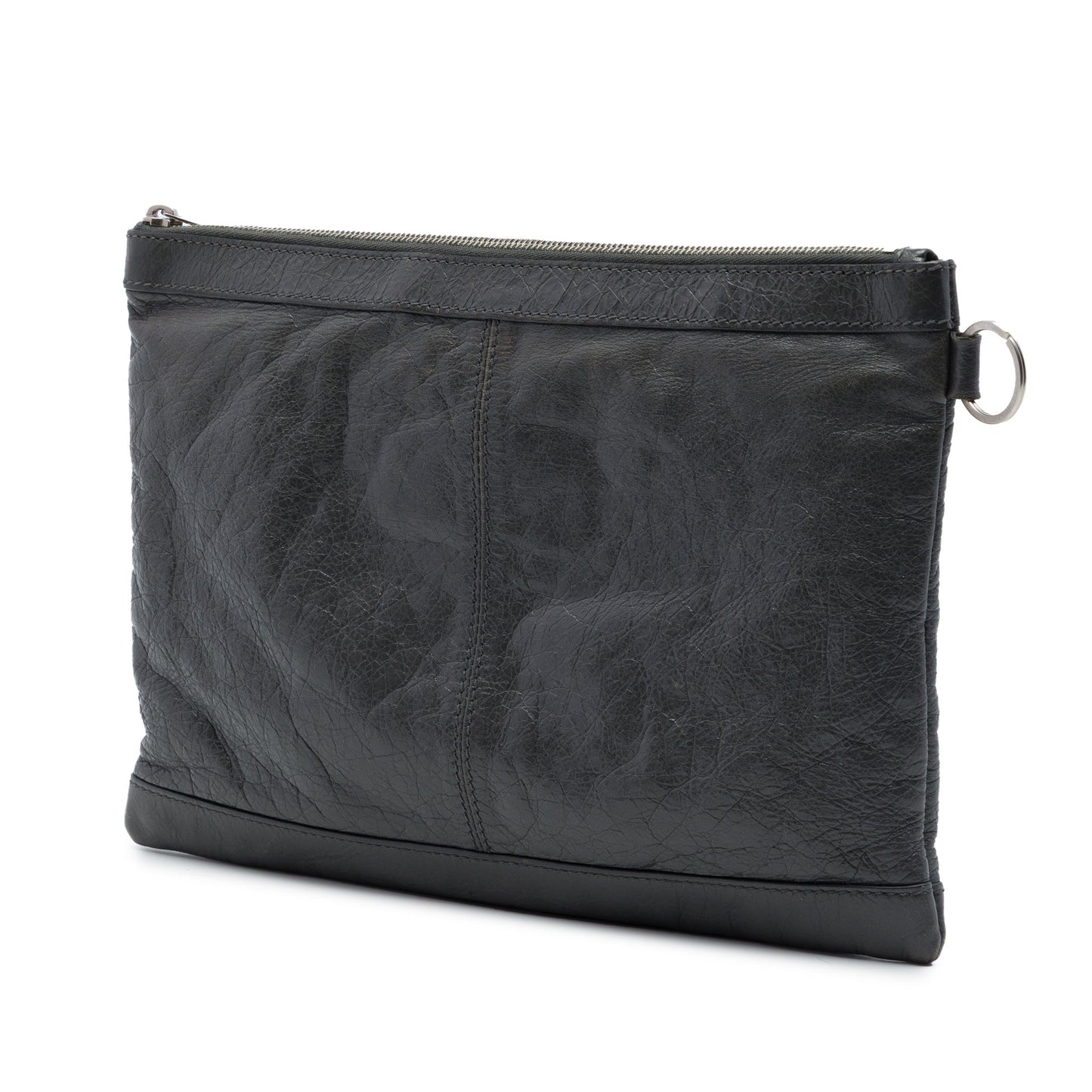 Balenciaga Lambskin Motocross Classic Clip Clutch M