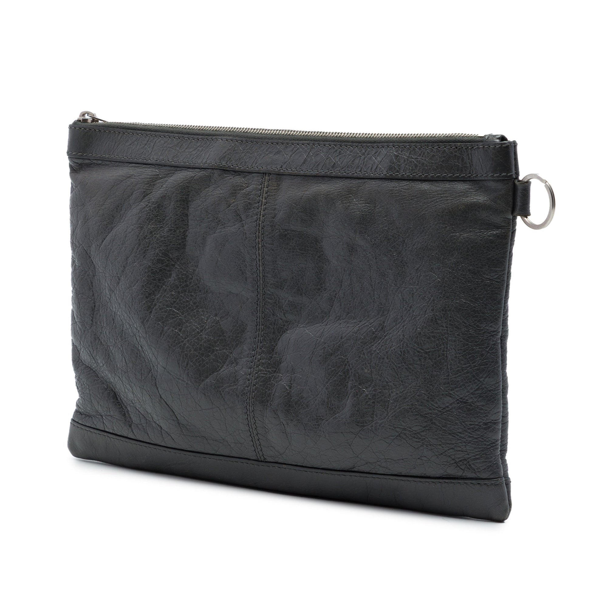 Balenciaga Lambskin Motocross Classic Clip Clutch M