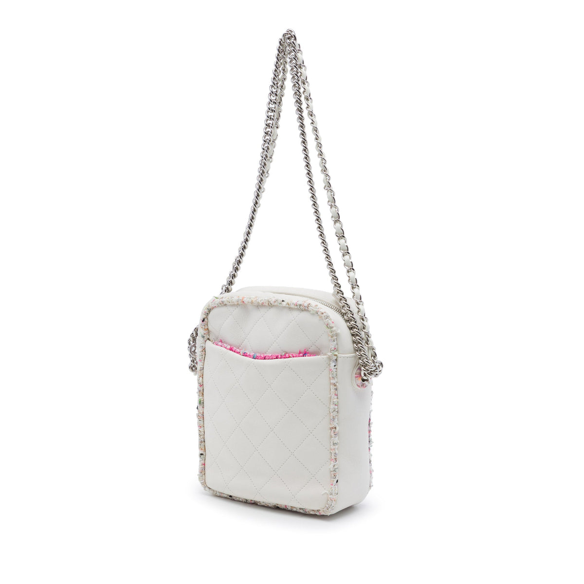 Chanel Quilted Lambskin and Tweed Elegant Satchel