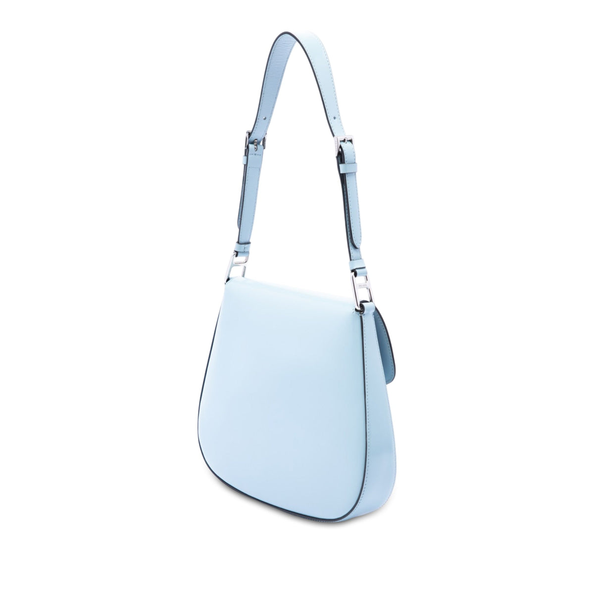 Prada Medium Spazzolato Leather Cleo Flap Crossbody — Blue